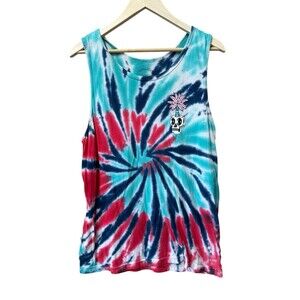 Dikotomy Tie Dye Men's Medium Tank Standard Fit Palm Tree Skull Graphic